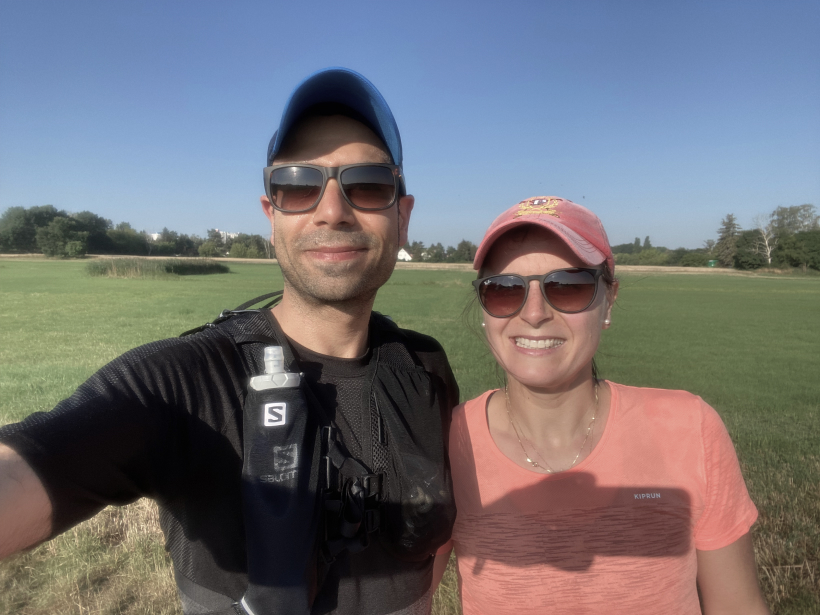 Elvio and Dani running in Berlin, Germany